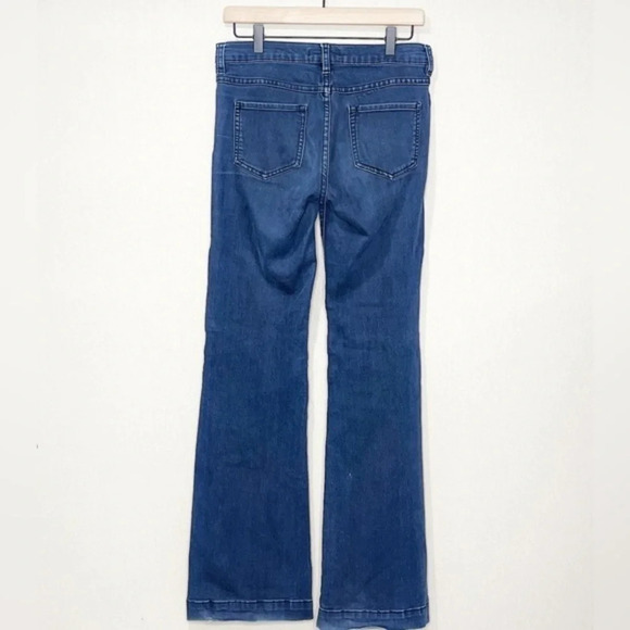 Free People Dark Wash Flare Jeans Hippie Boho Size 28 - Picture 3 of 6